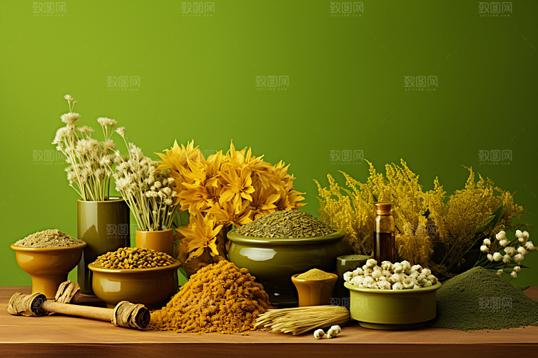 中药中医草药摄影图