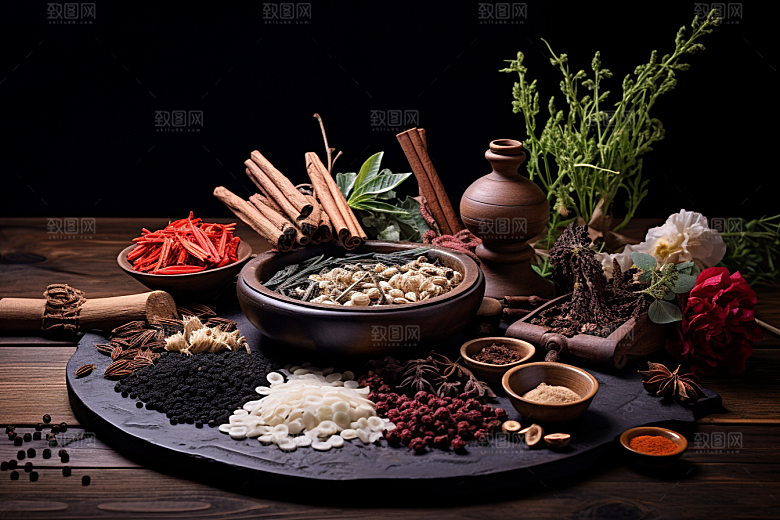 中药中医药方摄影图