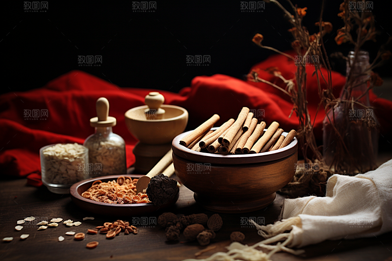 中药医疗中草药摄影图