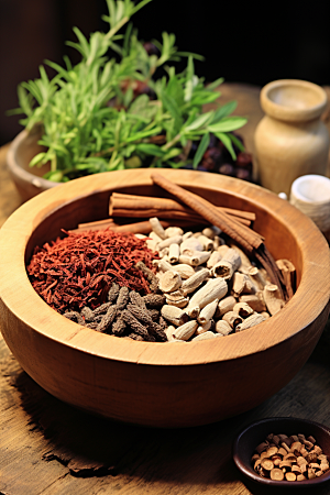 中药抓药草药摄影图