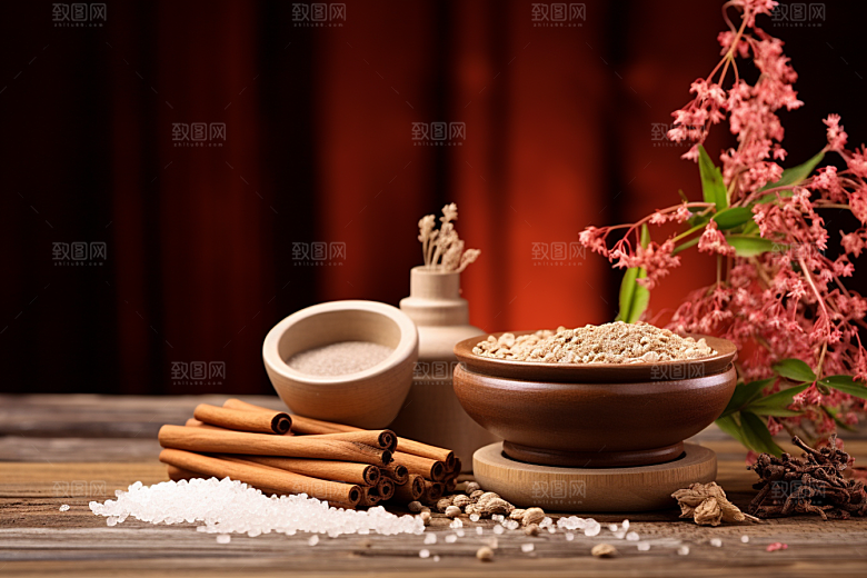 中药草药抓药摄影图