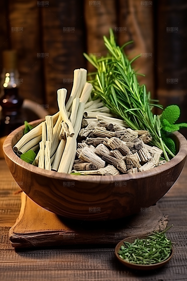 中药医疗药方摄影图