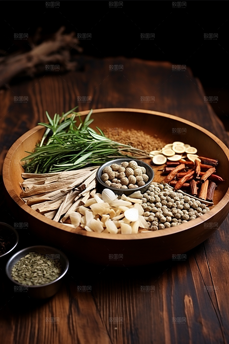 中药医疗抓药摄影图