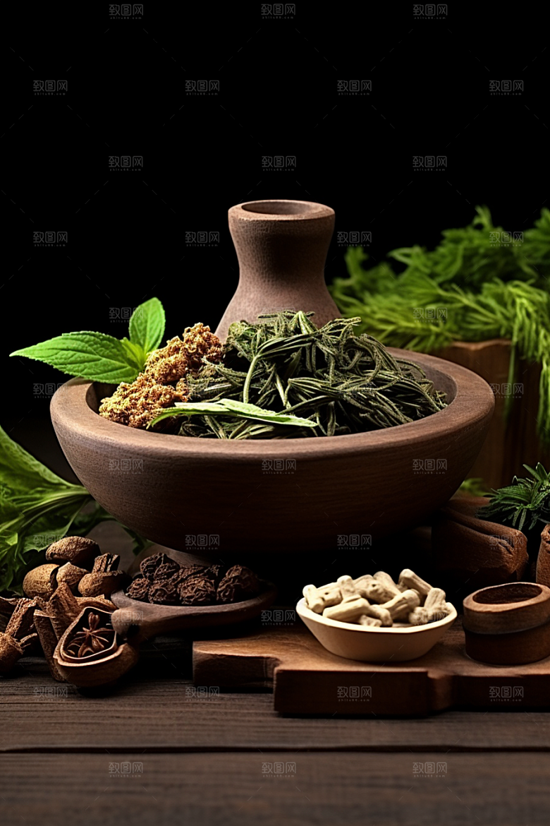 中药草药药方摄影图