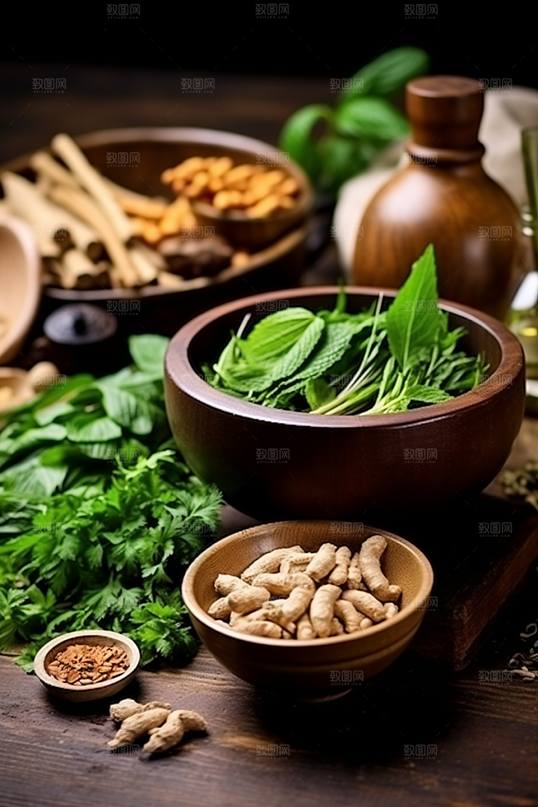 中药抓药健康摄影图