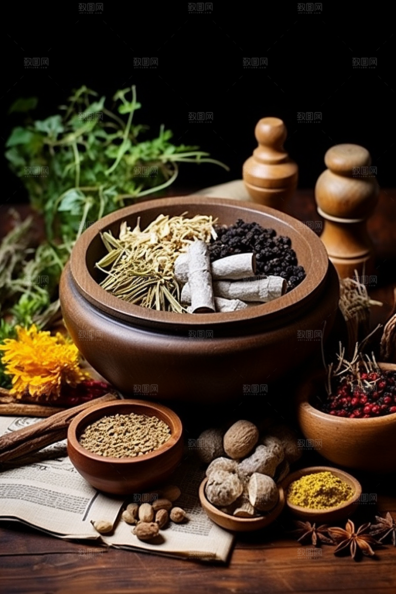 中药抓药中医摄影图