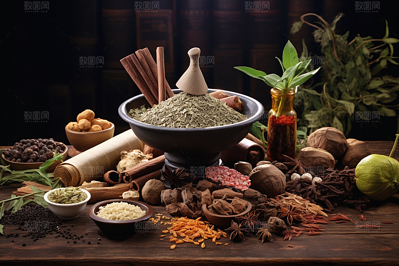 中药健康中草药摄影图