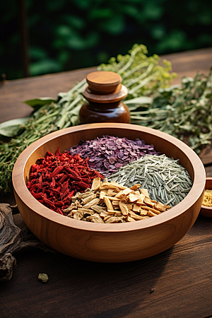 中药药方草药摄影图