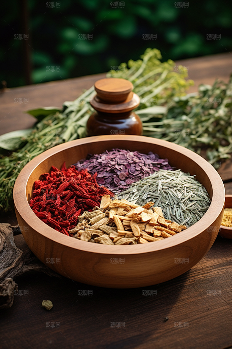 中药药方草药摄影图