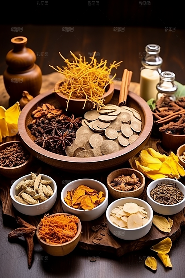 中药中草药药方摄影图