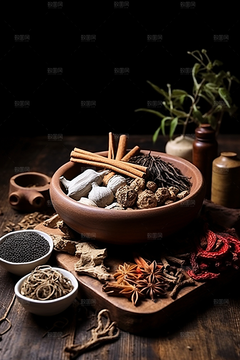 中药医疗中草药摄影图