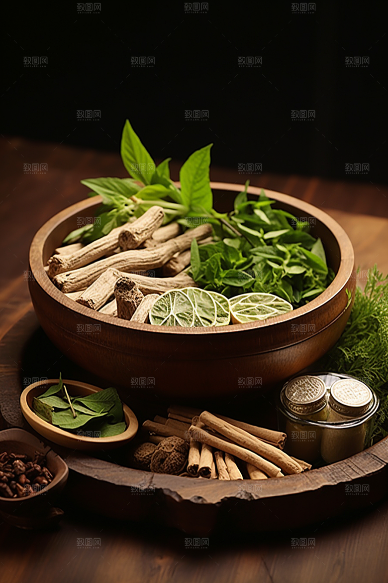 中药药方医疗摄影图