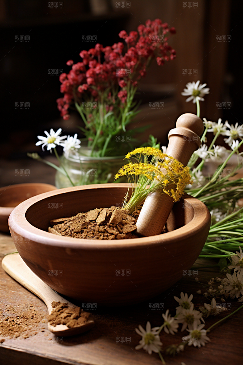 中药健康药方摄影图