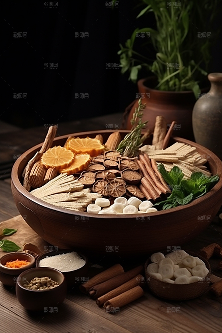 中药医疗药方摄影图