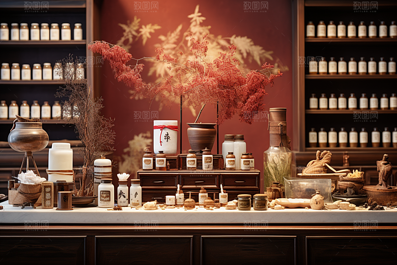 中医药房药材环境效果图