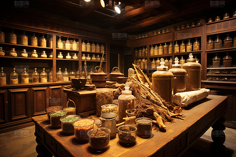 中医药房传统文化药材效果图