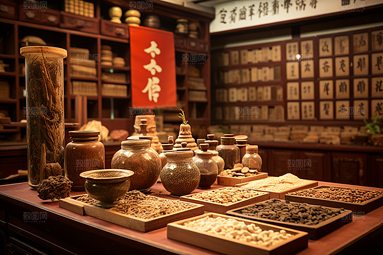 中医药房药材医疗效果图