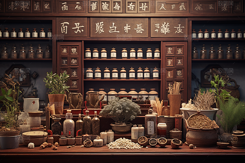 中医药房药材医疗效果图