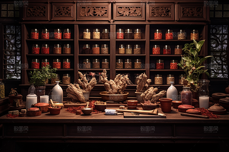 中医药房中药传统文化效果图