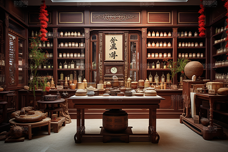 中医药房传统文化药材效果图