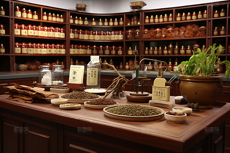 中医药房中药药材效果图