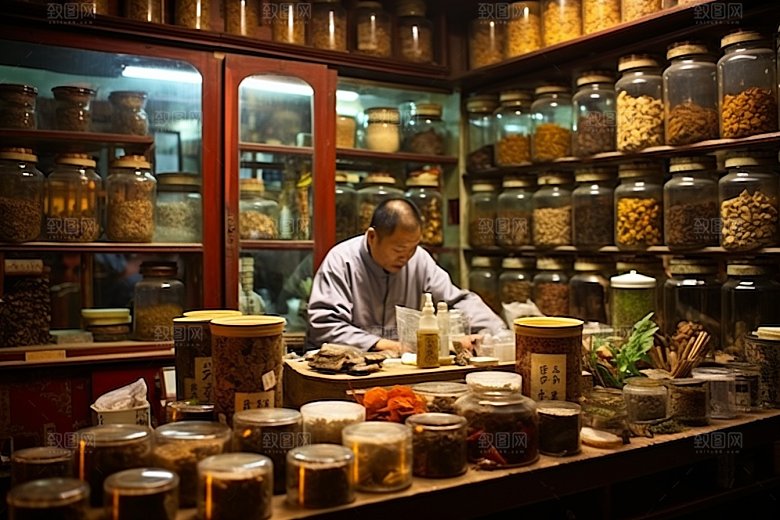 中医药房医疗药材效果图
