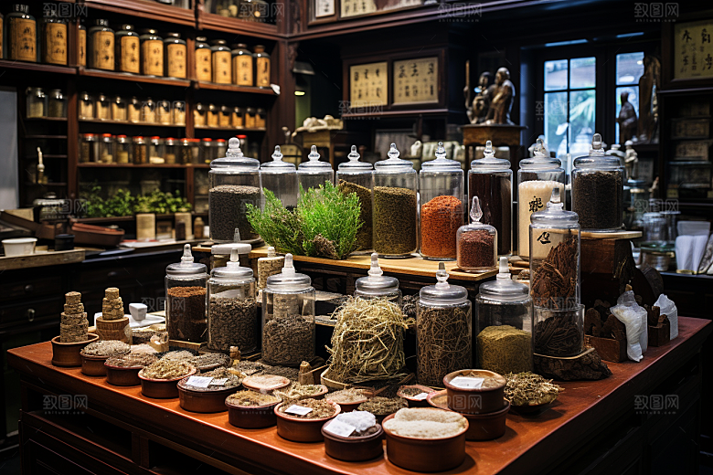 中医药房传统文化药材效果图