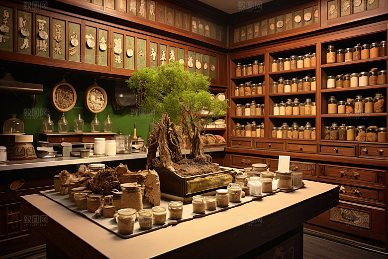 中医药房传统文化医疗效果图