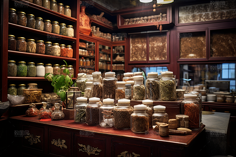 中医药房传统文化药材效果图