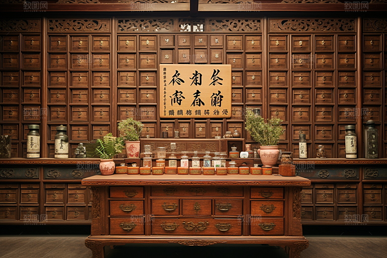 中医药房药材环境效果图