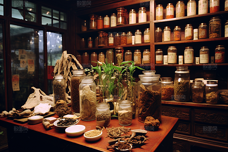 中医药房药材环境效果图