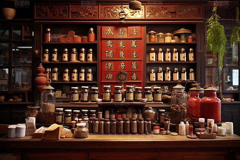 中医药房环境药材效果图