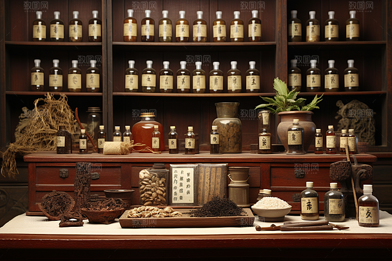 中医药房药柜室内效果图
