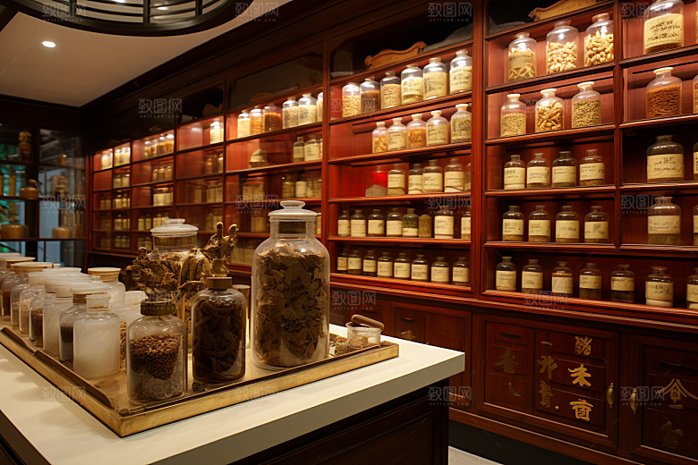 中医药房传统文化药材效果图