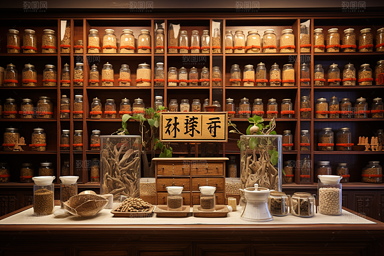 中医药房药材抓药效果图