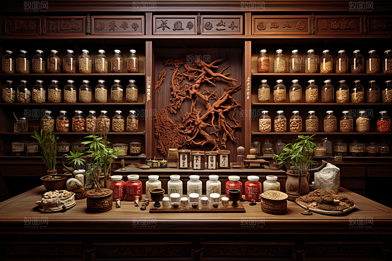 中医药房环境抓药效果图