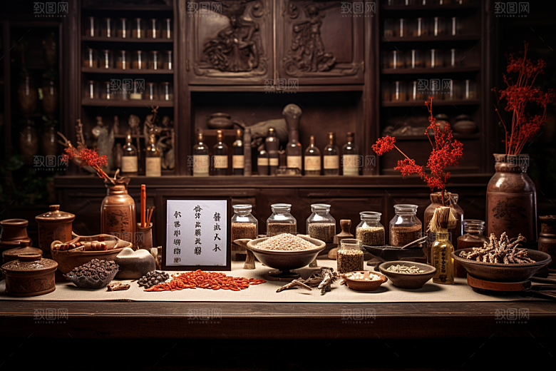 中医药房中药环境效果图
