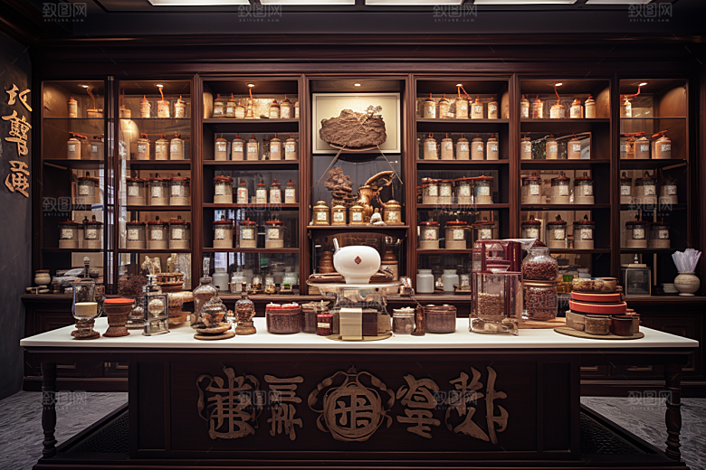中医药房环境药柜效果图