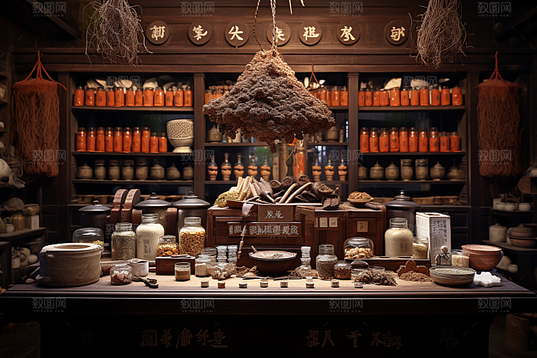 中医药房环境药材效果图