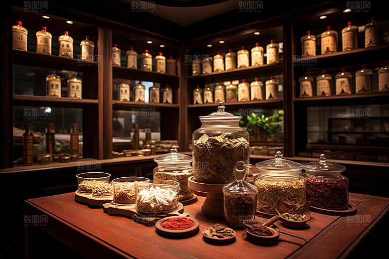 中医药房传统文化药材效果图