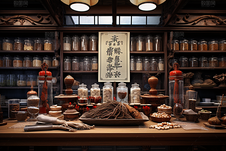 中医药房环境药材效果图