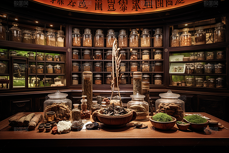中医药房药材医疗效果图