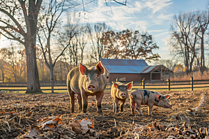 猪可爱农场摄影图