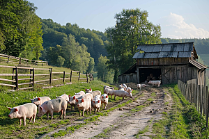 猪自然农场摄影图