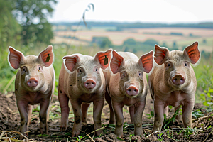 猪可爱农场摄影图
