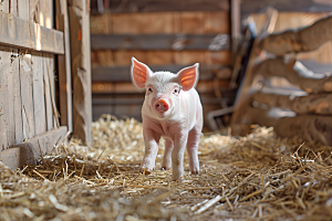 猪家畜可爱摄影图