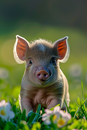 猪可爱自然摄影图