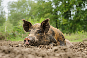 猪动物牲畜摄影图