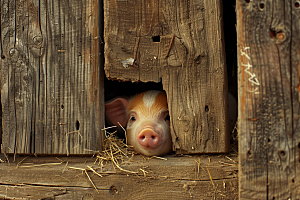 猪饲养农场摄影图
