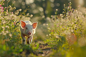 猪农场动物摄影图